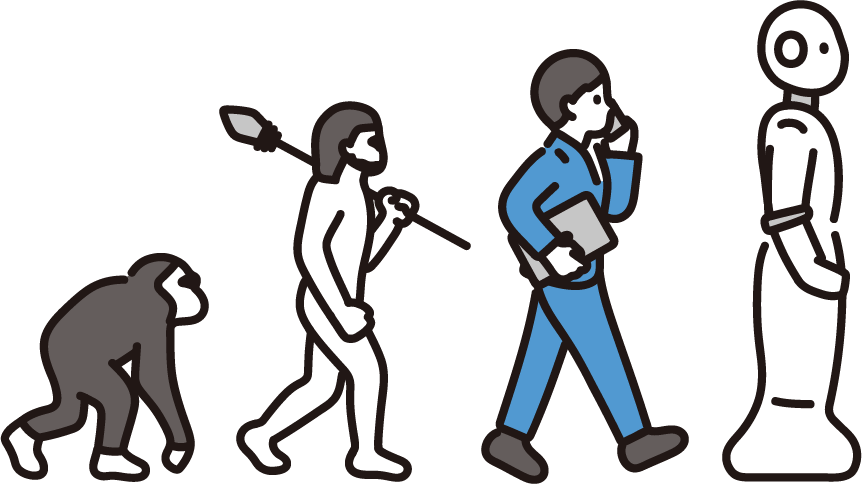 人間の進化画像